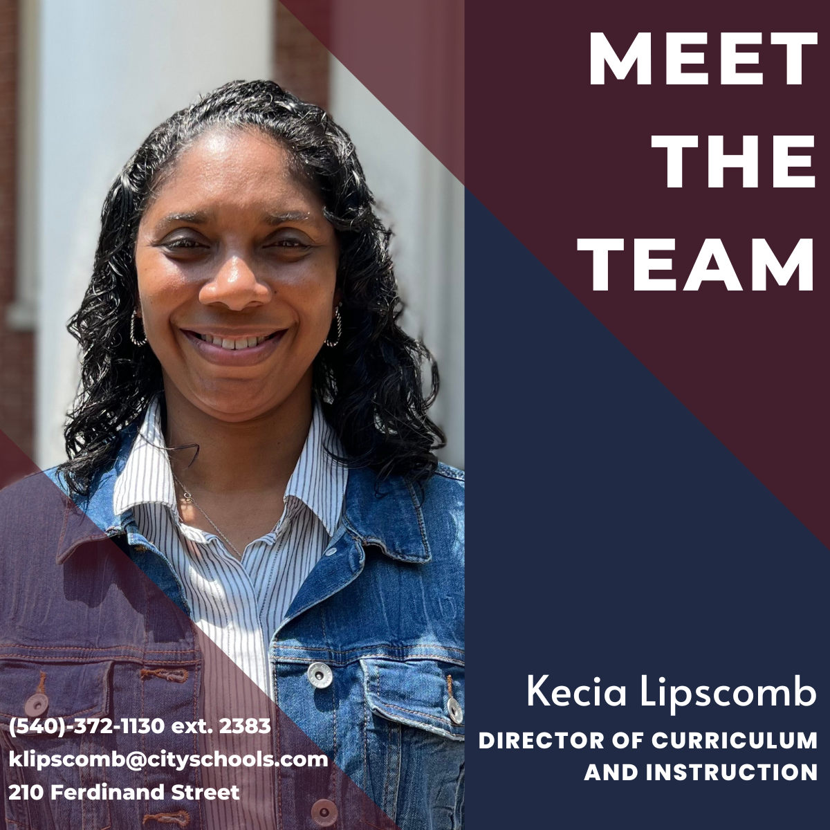 Meet the Team, Kecia Lipscomb, Director of Curriculum and Instruction