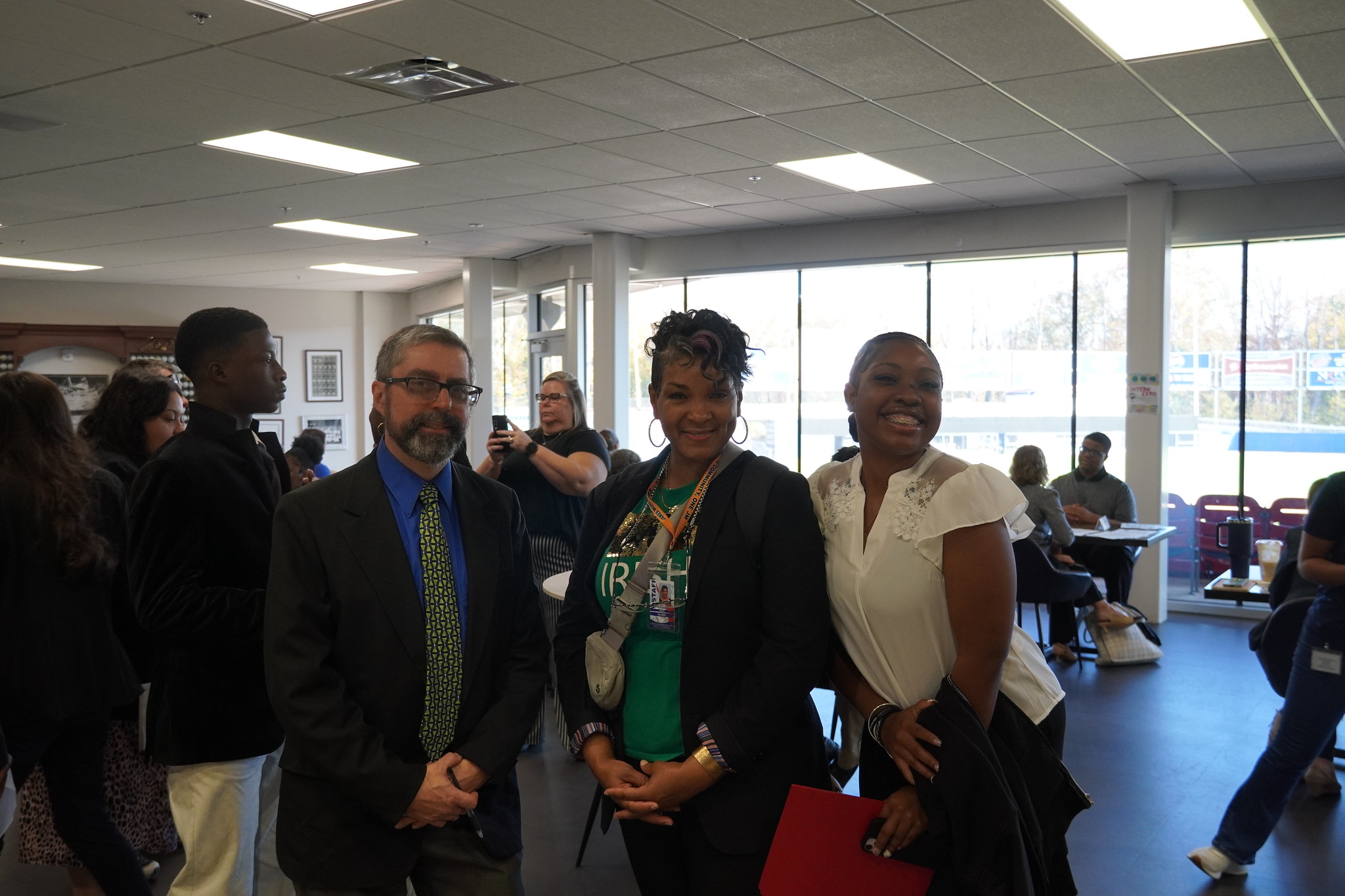 Students at mock interviews