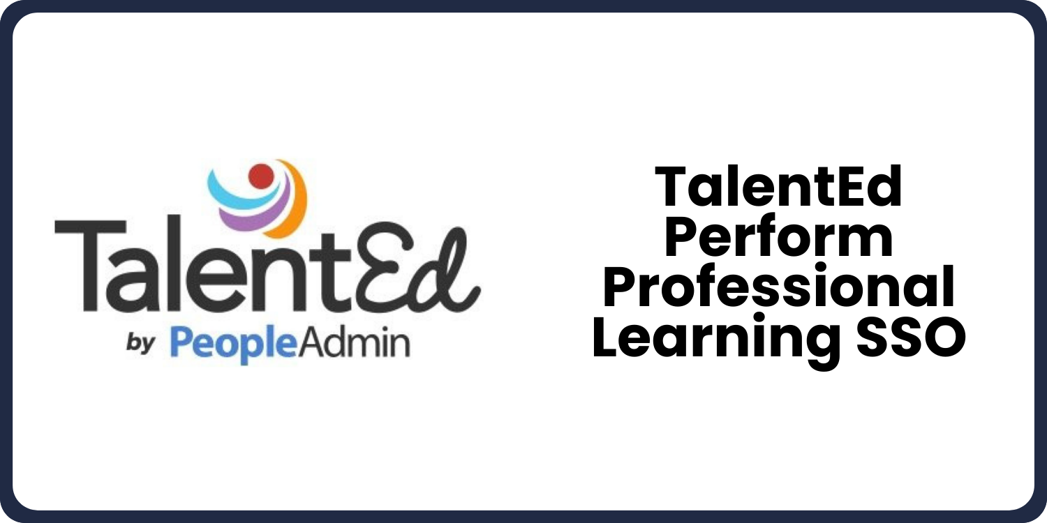 TalentEd Perform Professional Learning SSO