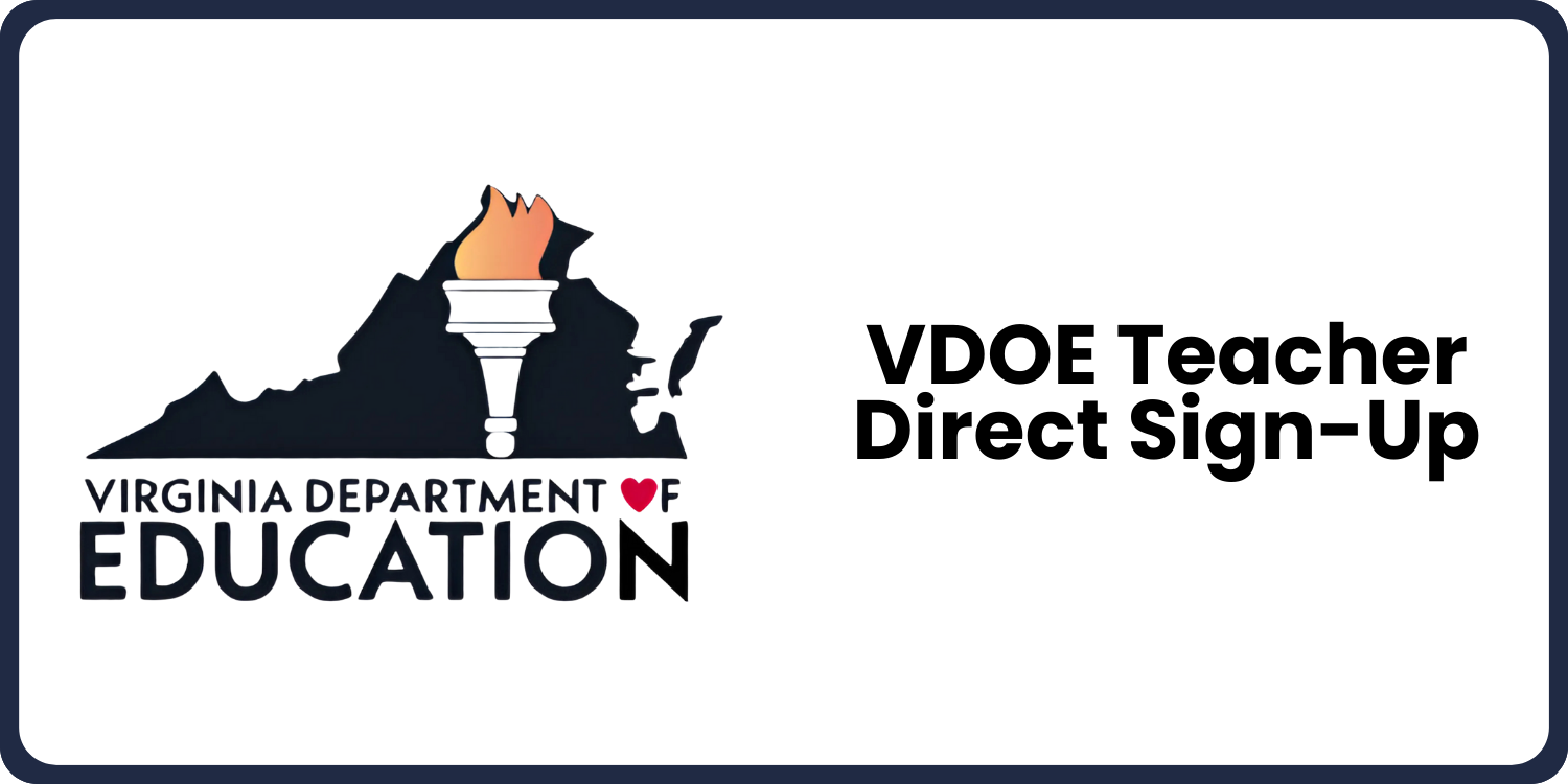 VDOE Teacher Direct Sign Up