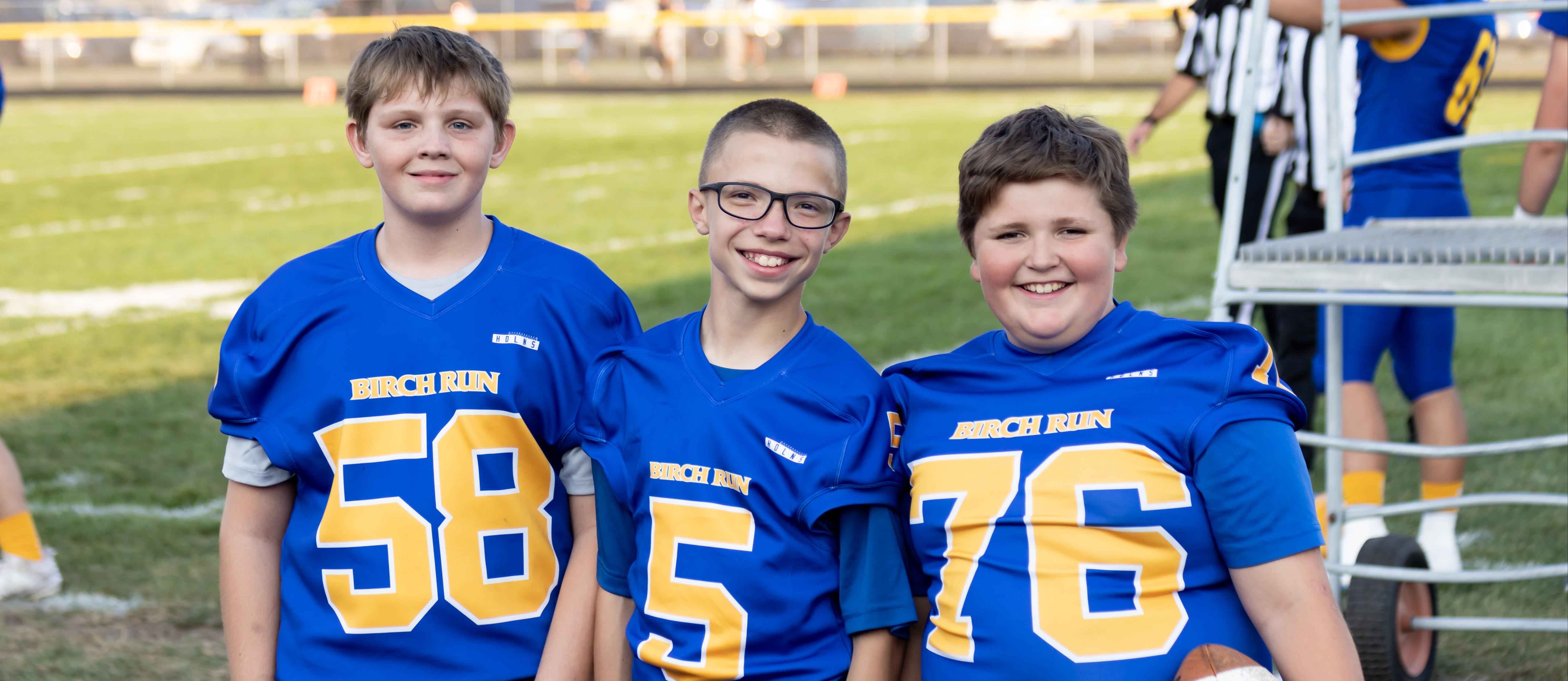 MGMS football students pose for a picture.