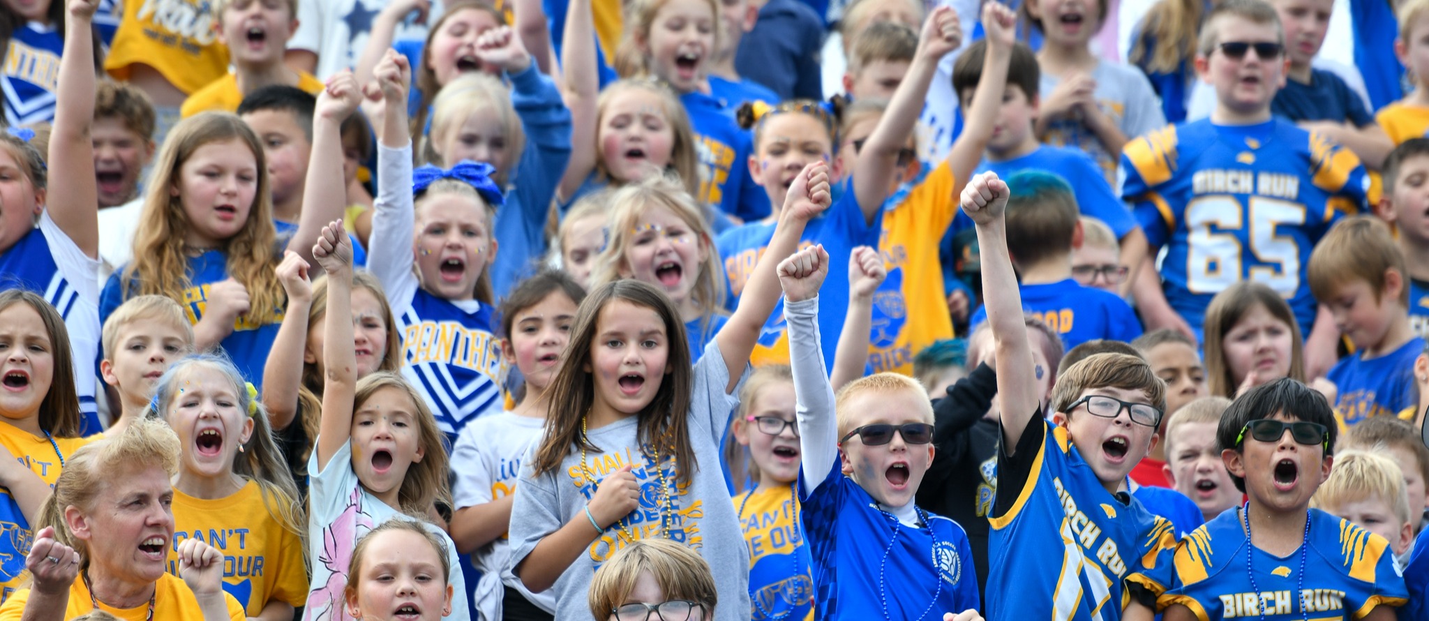 North Elementary students cheer from the stands.