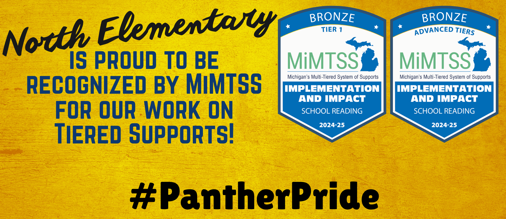 North Elementary is proud to be recognized by MiMTSS for our work on Tiered Supports!