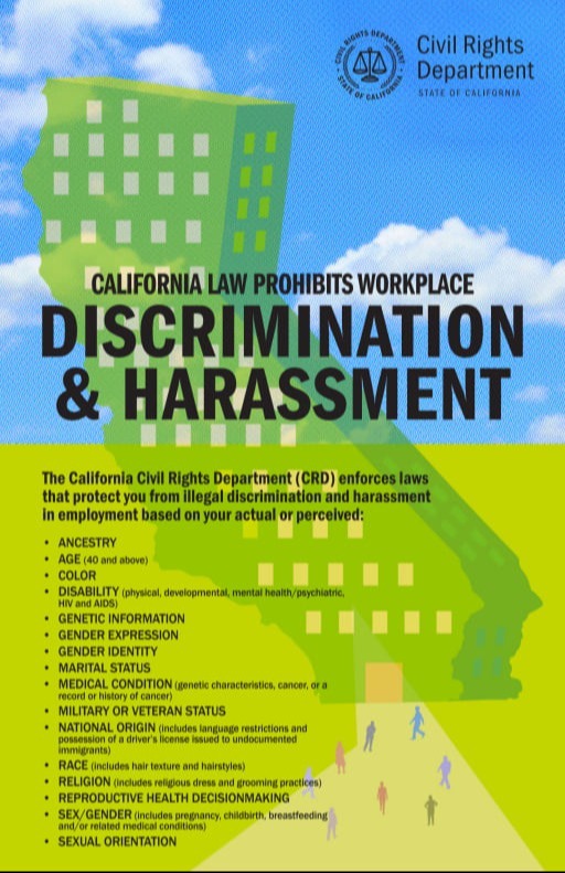 Workplace Discrimination & Harassment poster