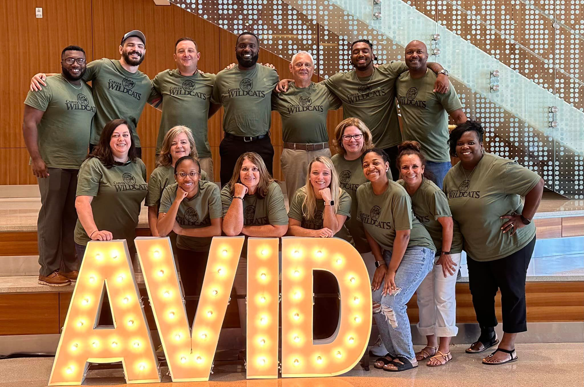 group of teachers inAVID tshirts