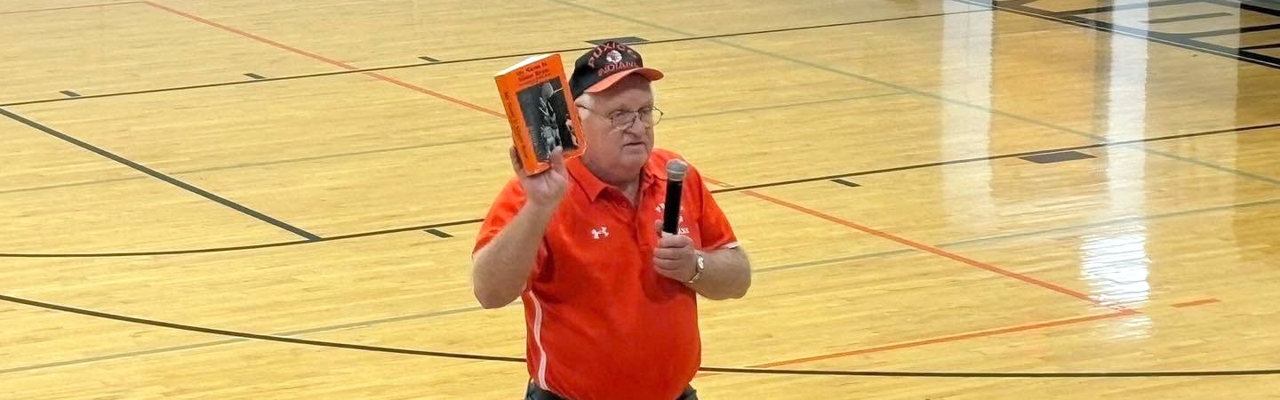 Today, our students had the privilege of listening to Mr. (Coach)Ron Clinton, a former Puxico teacher, share his knowledge about the rich history of Puxico Homecoming.