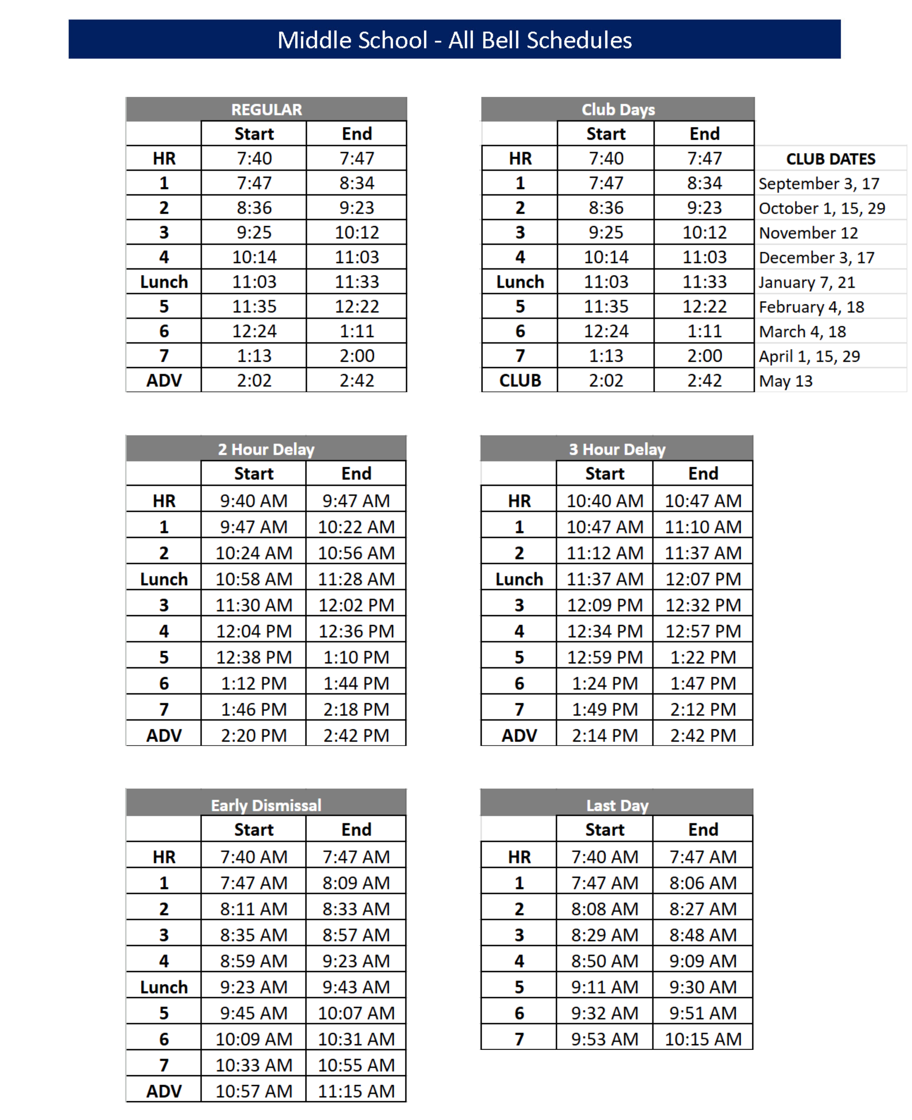 Picture of the MS Bell Schedule
