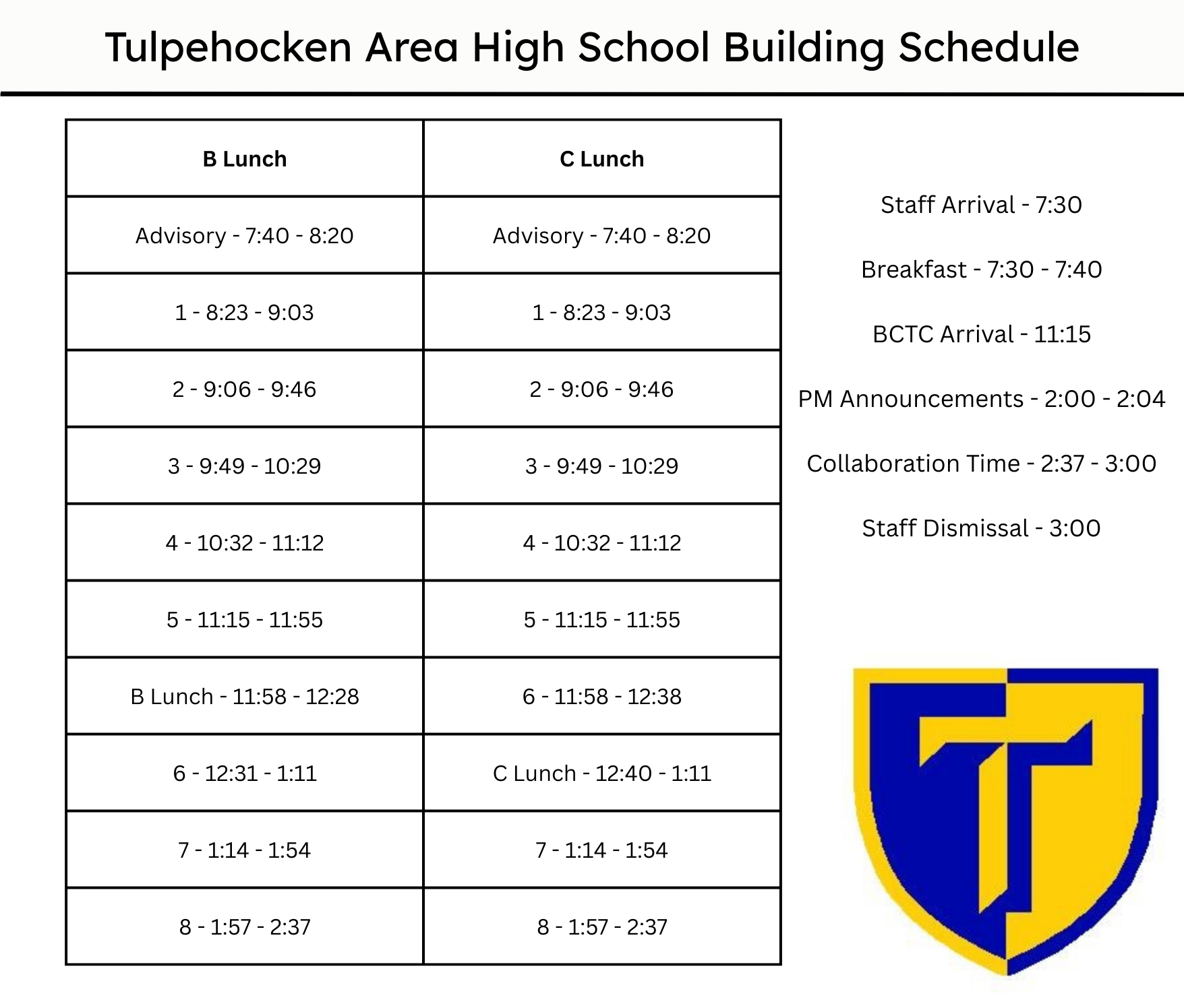 Picture of daily Schedule 
