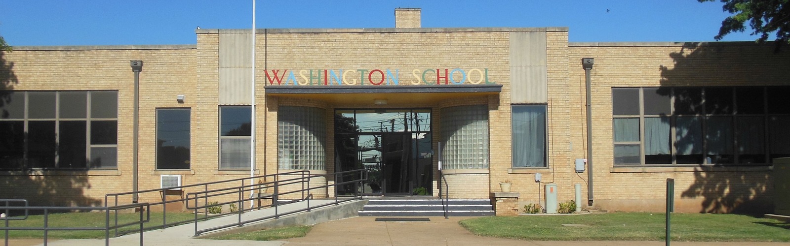 the front entrance of Washington Building 