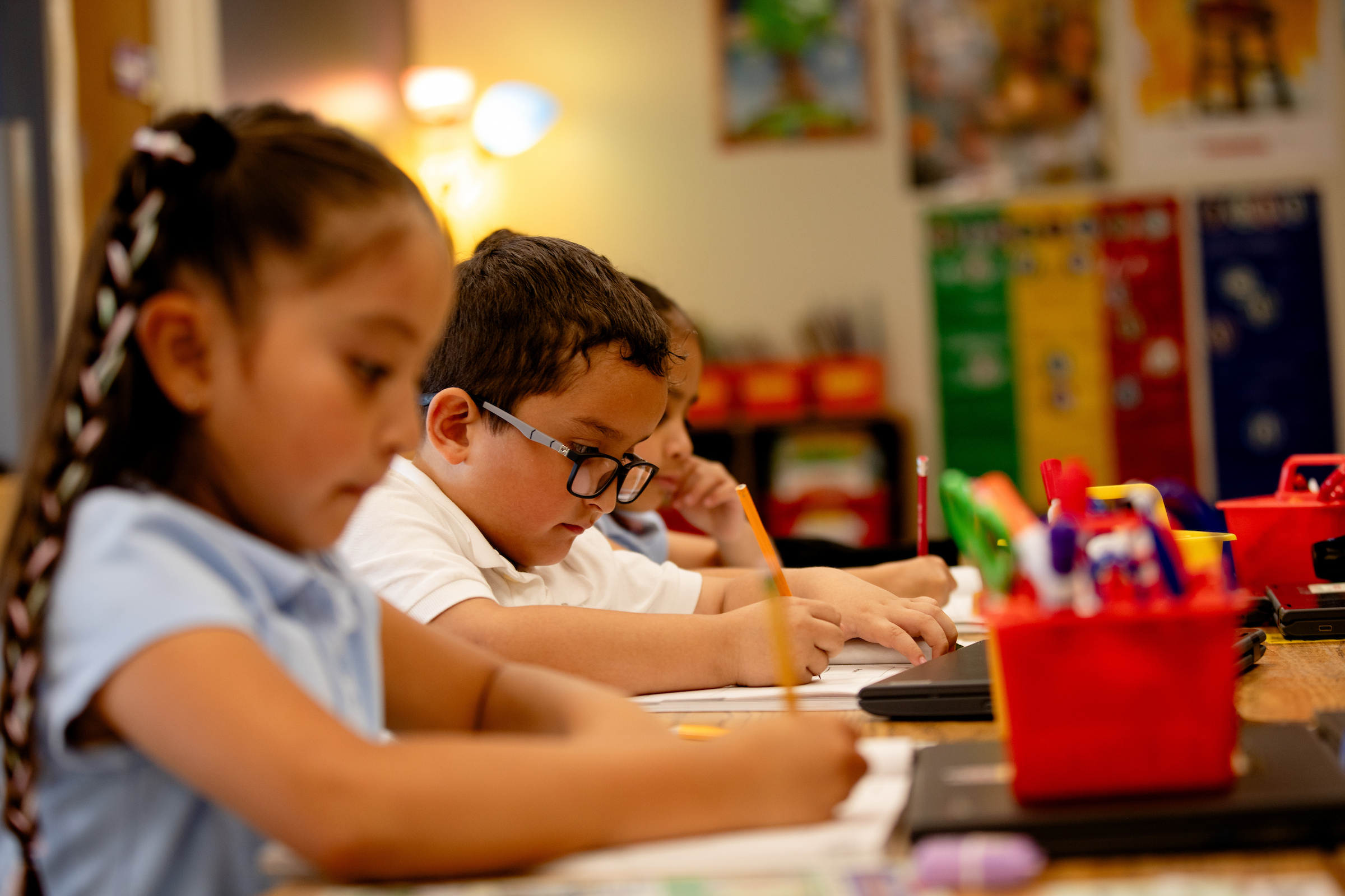 photo of children coloring