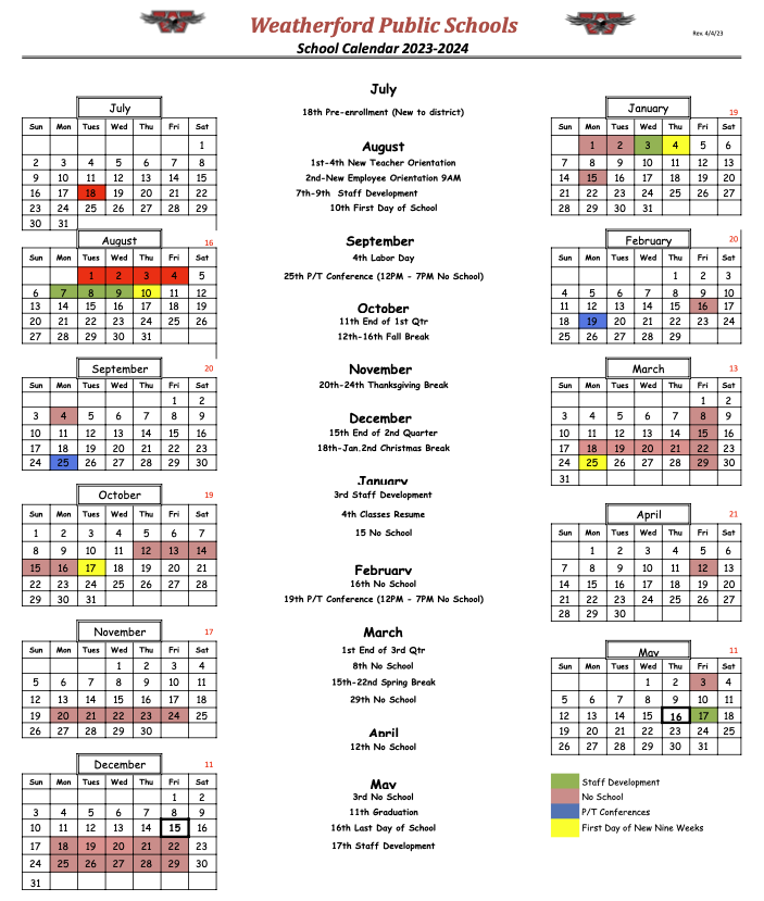 2023-2024 District Calendar 