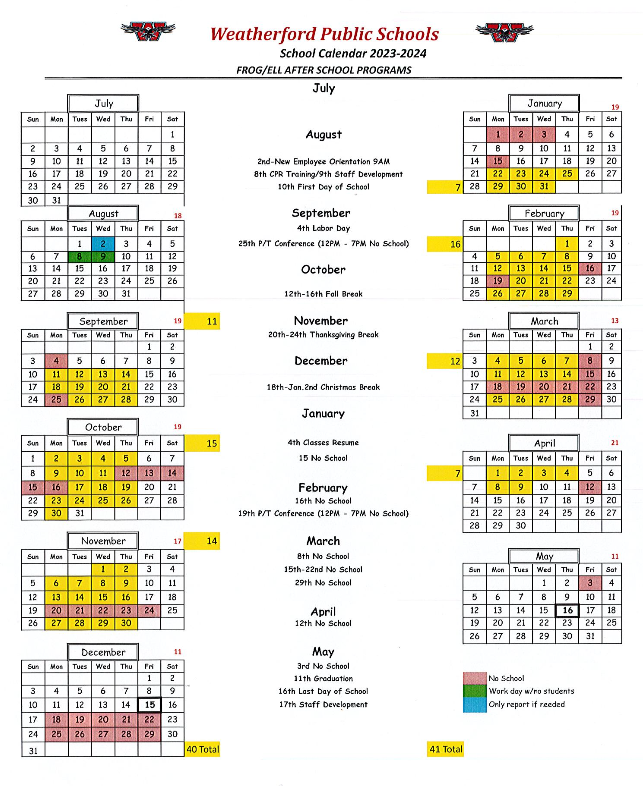 FROG Calendar