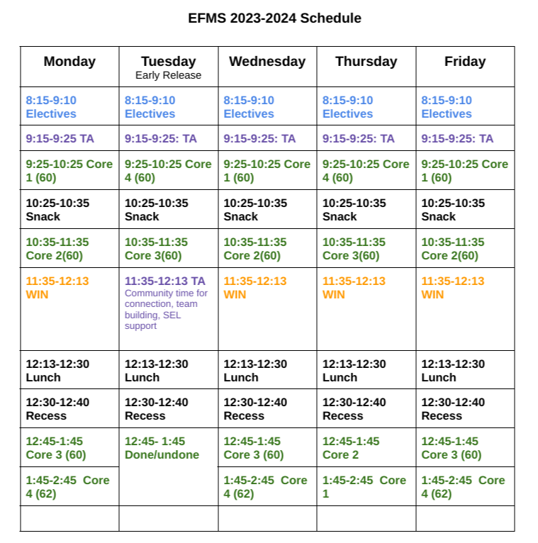 Visual Bell Schedule