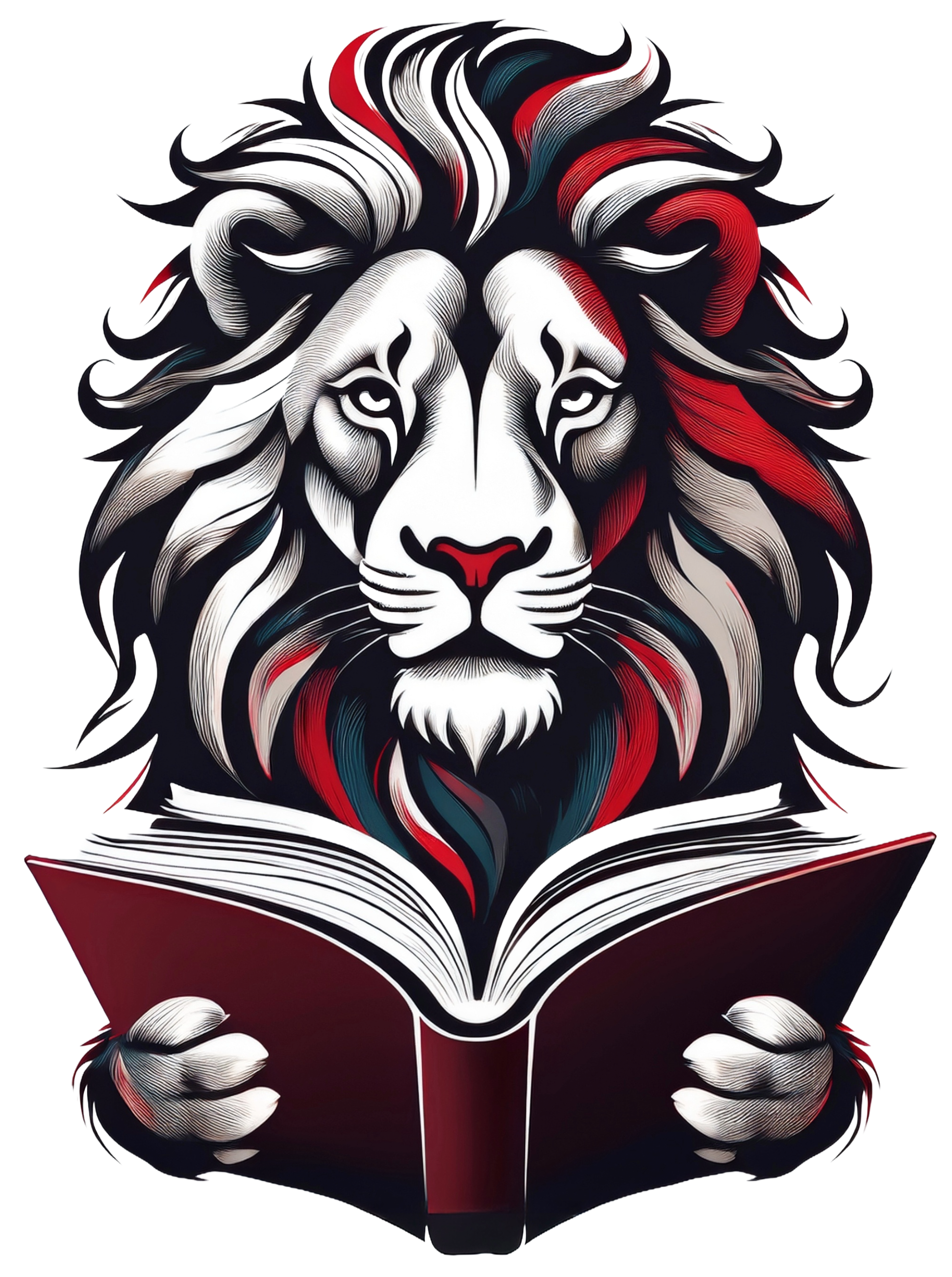 lion reading book