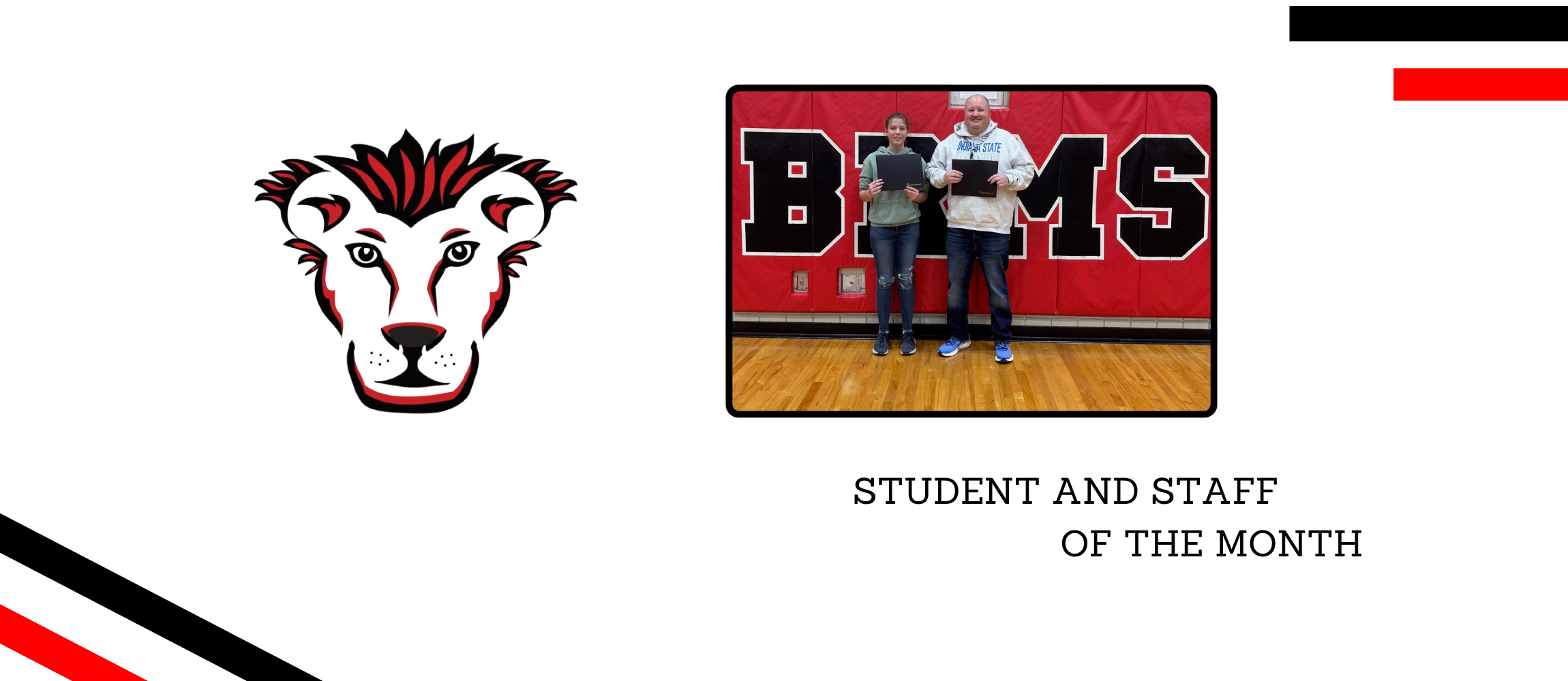 student and staff of the month