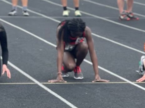 student in track competition