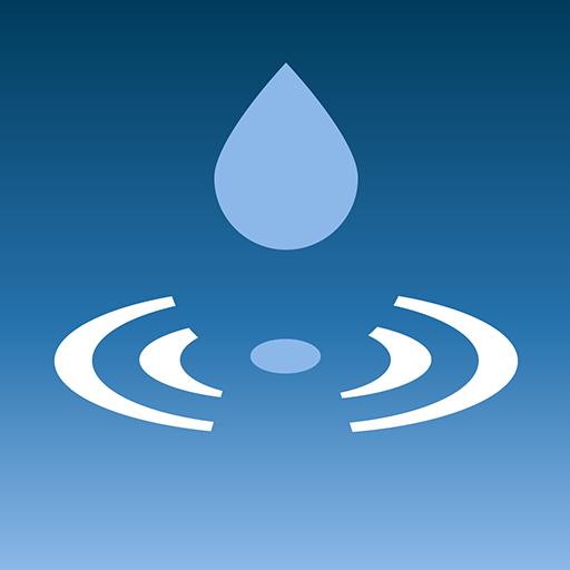 Logo: Blue background with a drop of water