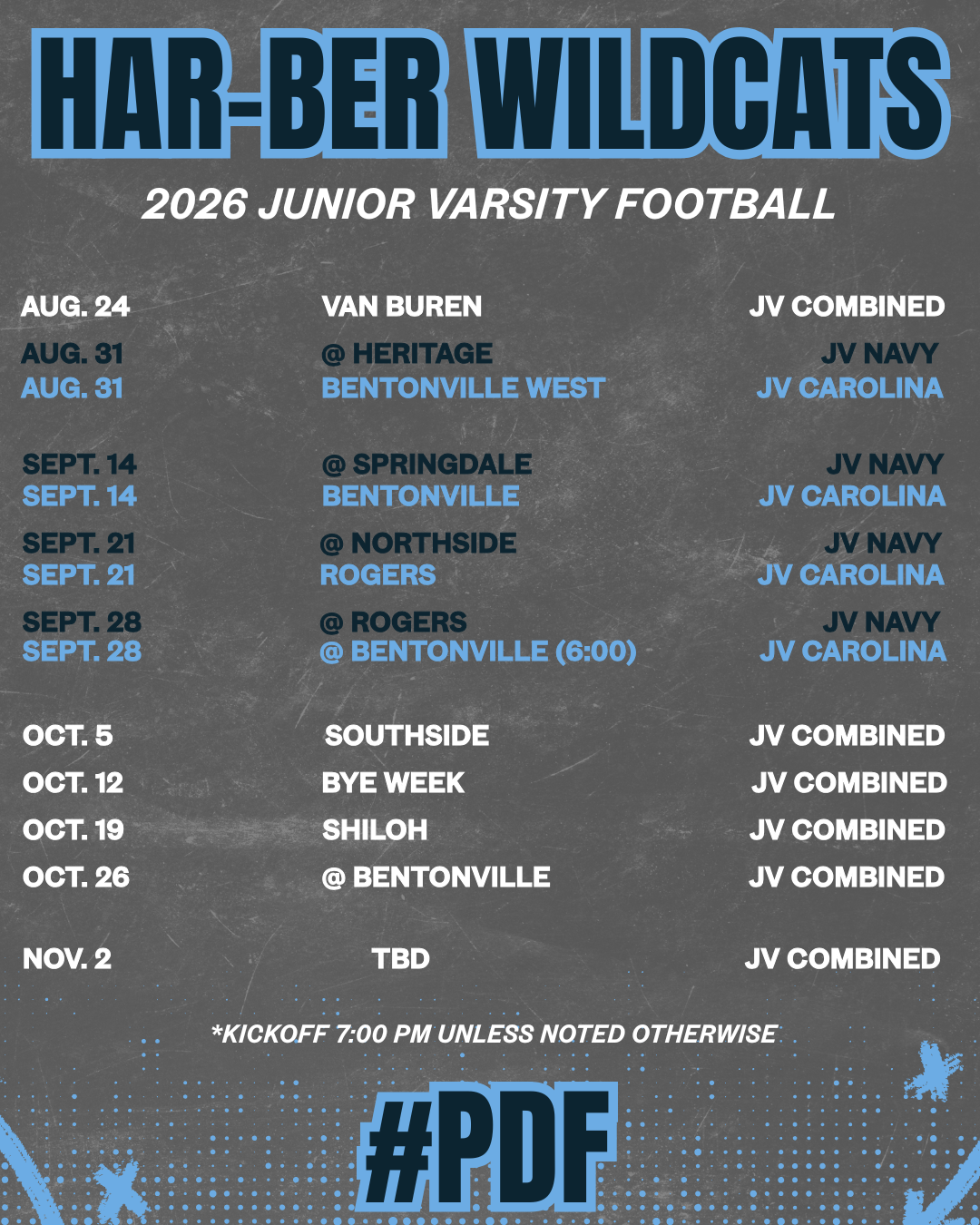 JV schedule