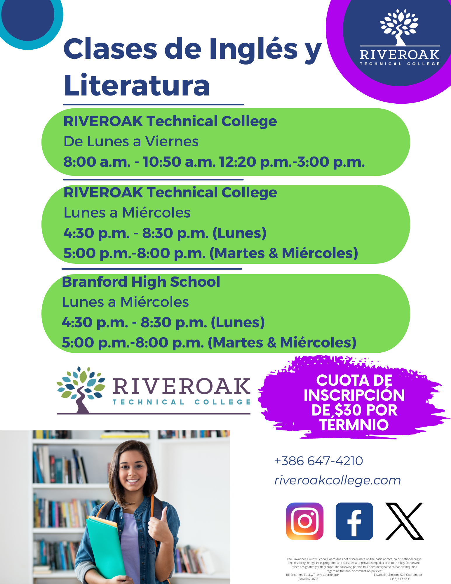 English Speaking & Literacy Classes Flyer (Spanish)