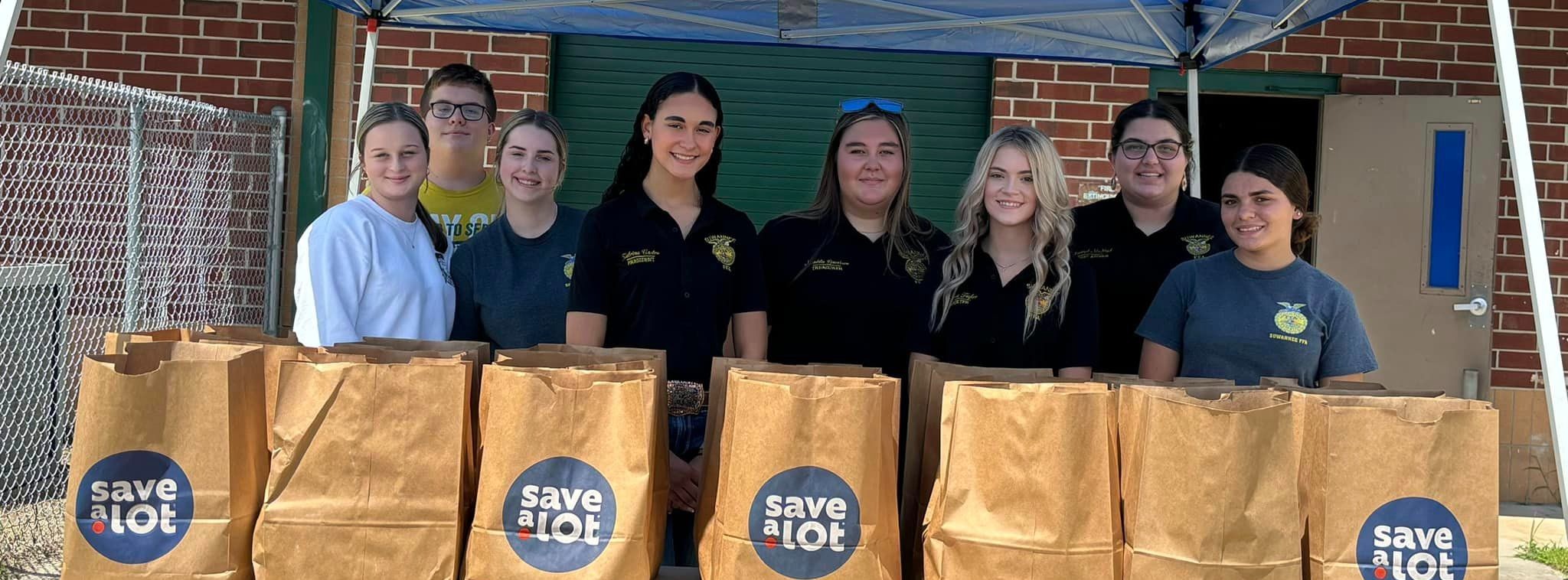 Suwannee FFA students with hurricane supplies