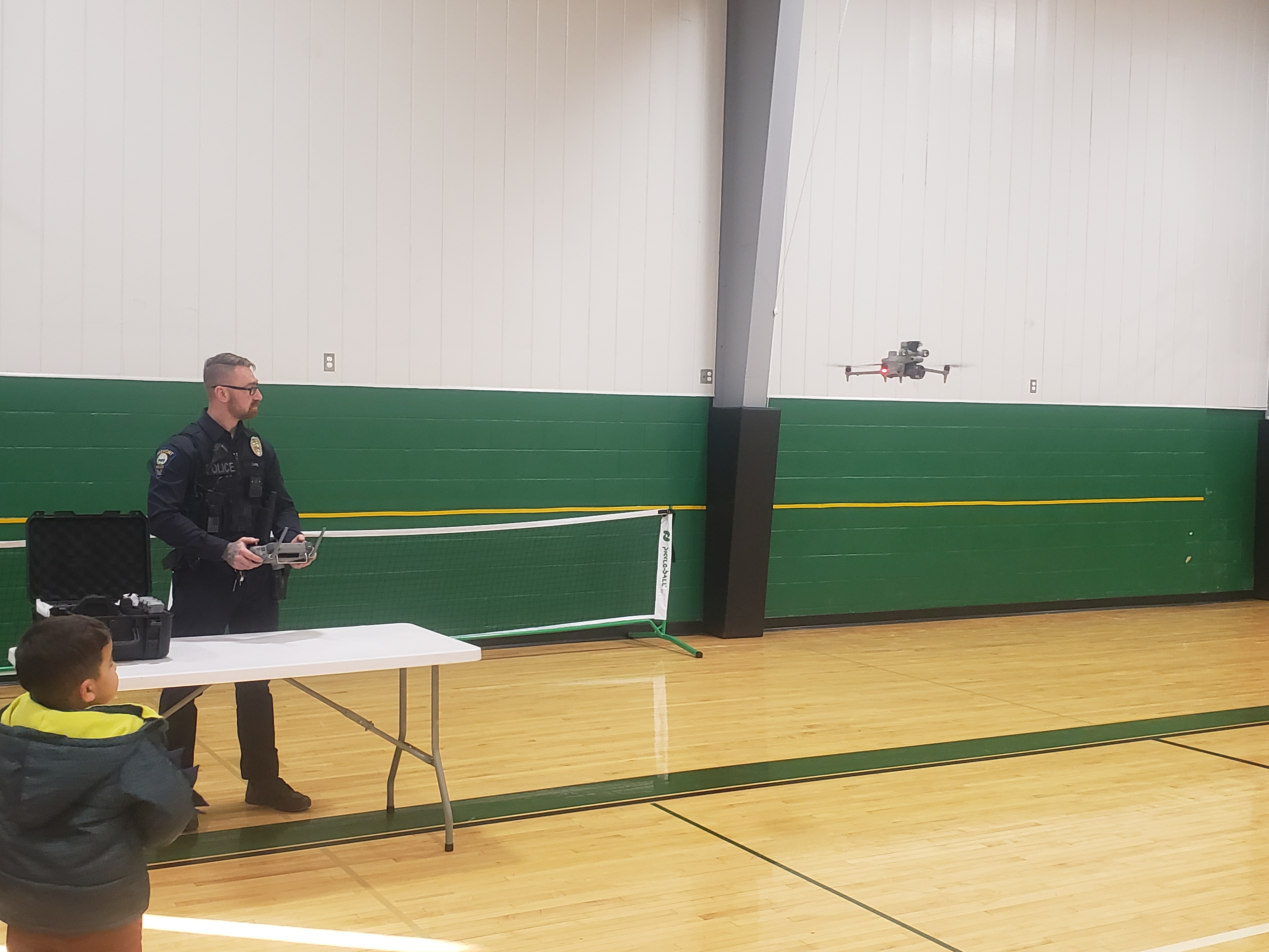 drone demonstration by police officer