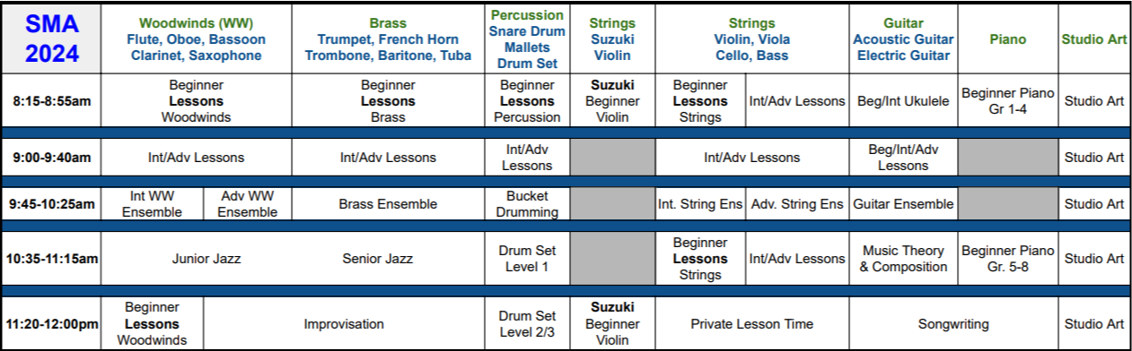 SCHEDULES