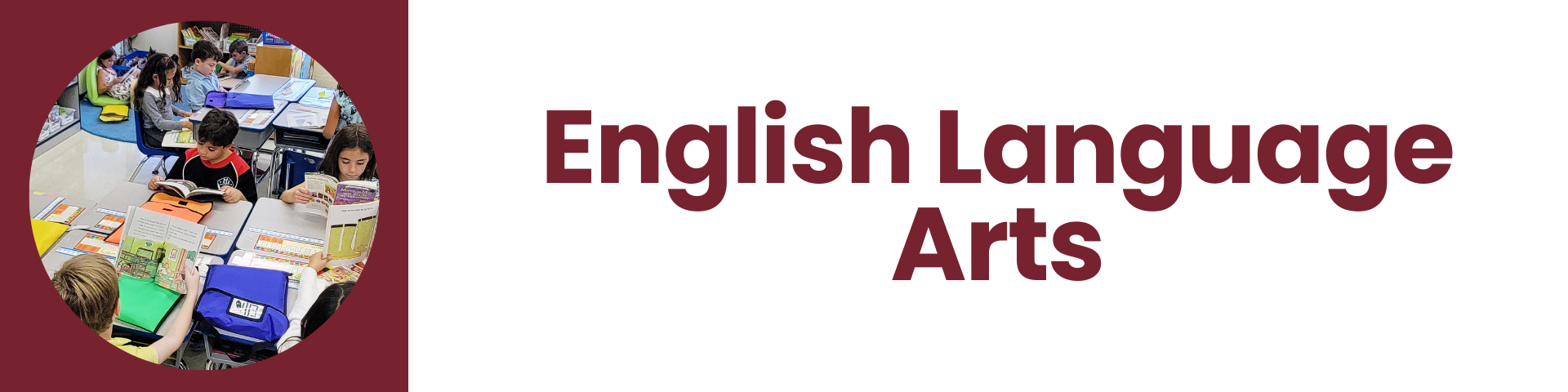 Photo On the Left and Words saying English Language Arts on the right
