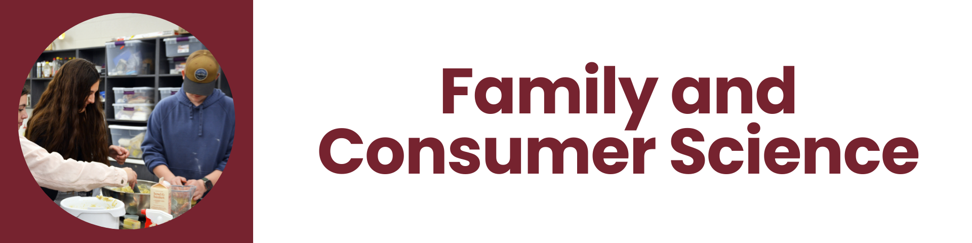 Family and Consumer Science on the right and a photo on the left