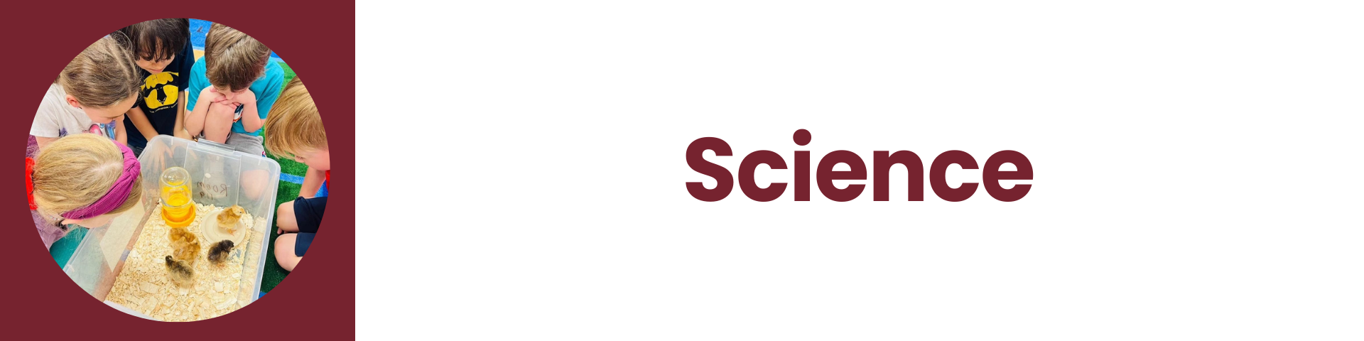 Word science on the right and on the left is a photo