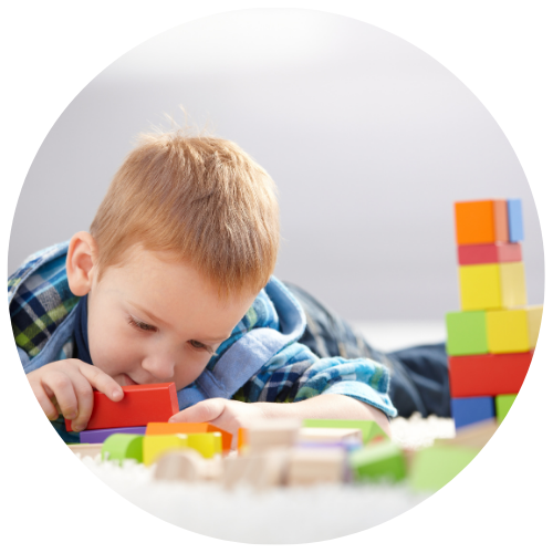 kid playing with a toy