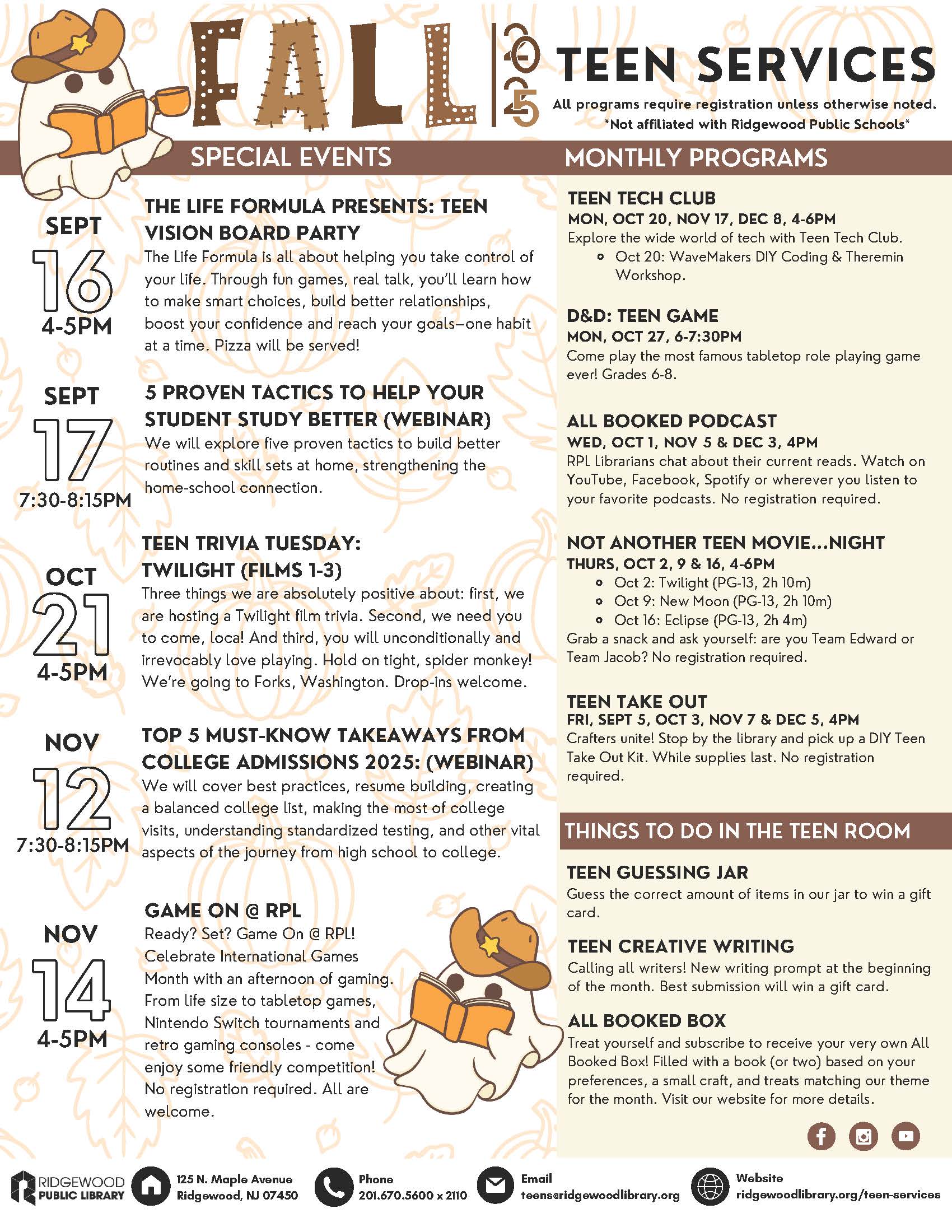 Fall Events at RPL