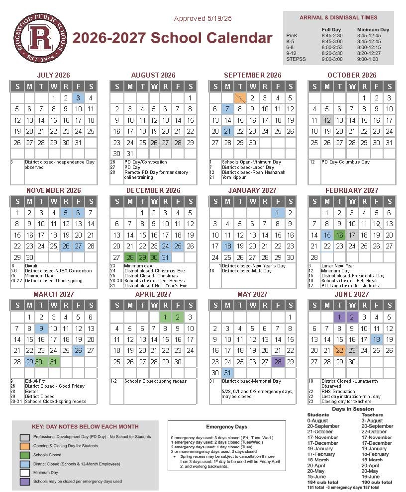 2026-27 Calendar