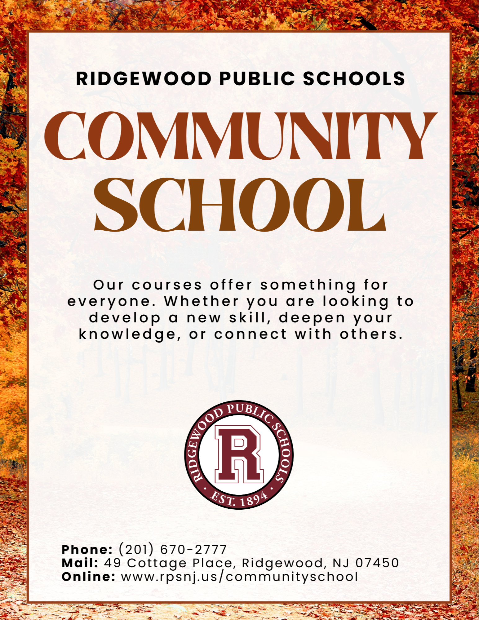 Fall 2025 Community School Brochure Cover
