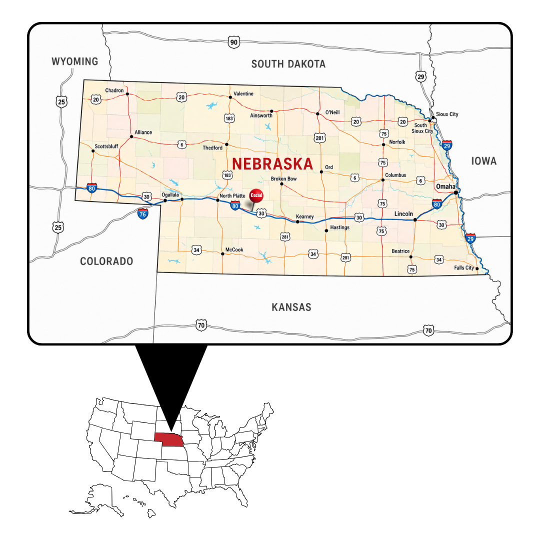 In the Middle of it All - Cozad is located in Central Nebraska at the center of the United States