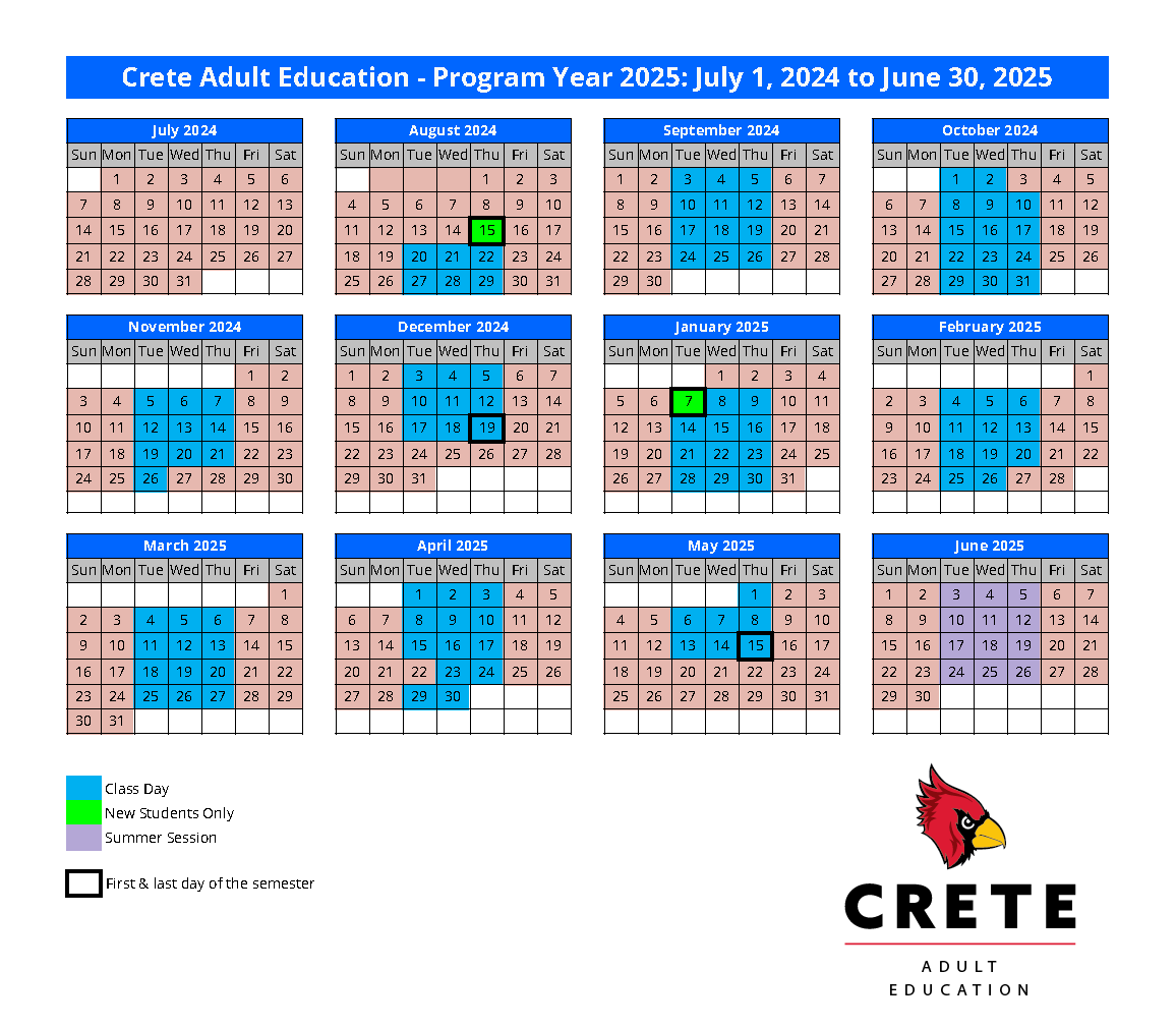 adult education calendar