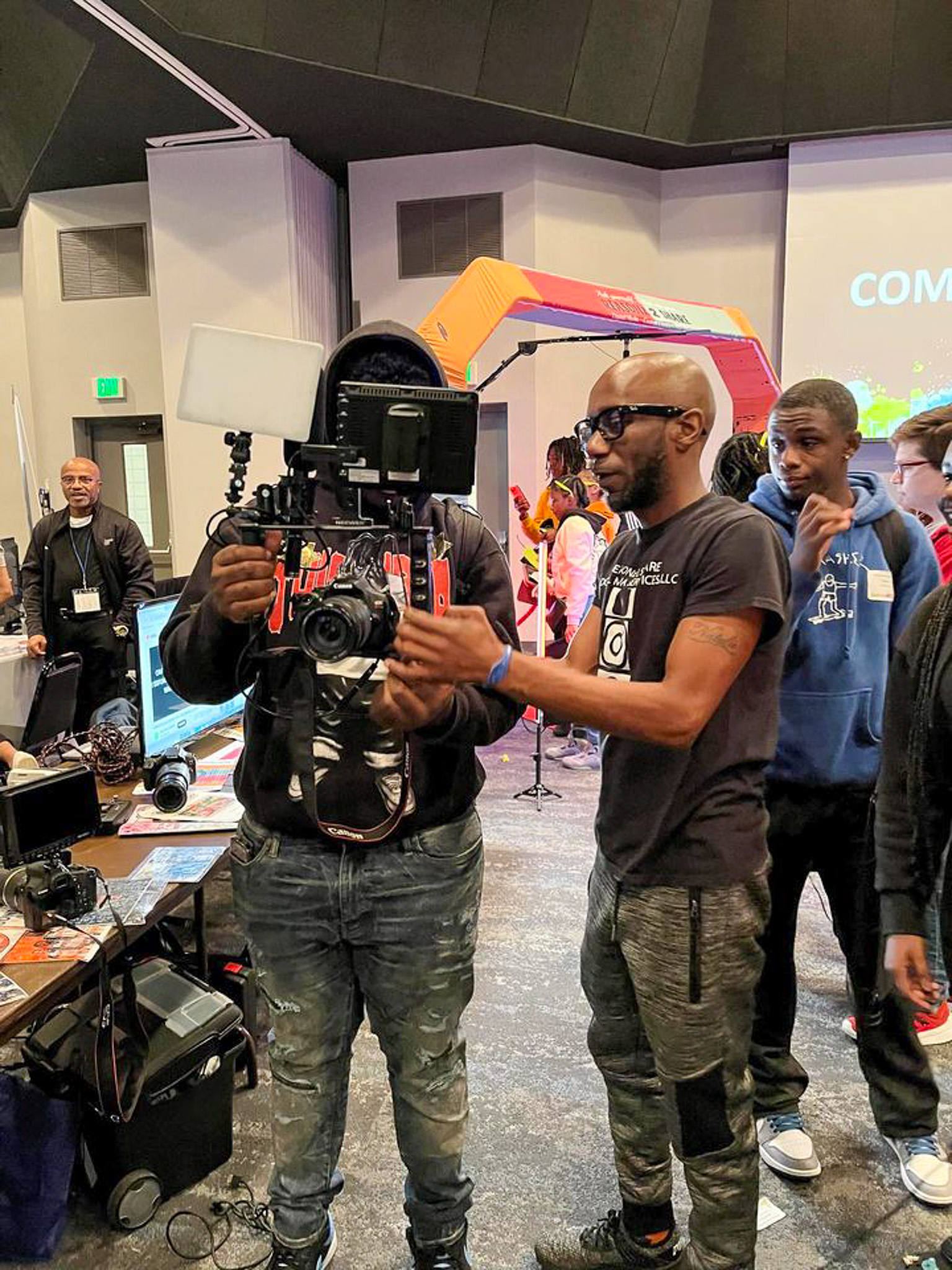 Student learning about cameras