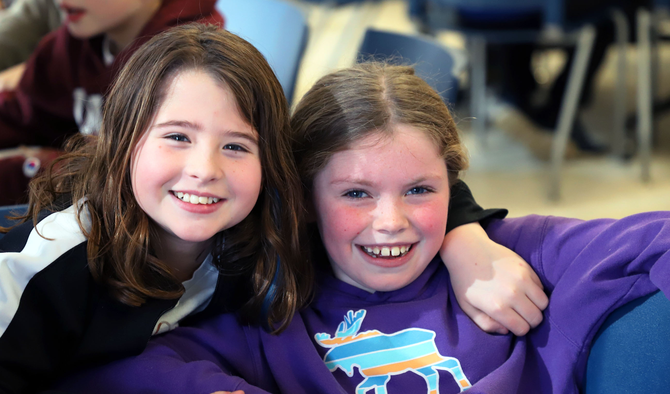 Two students eat lunch at WHBI.