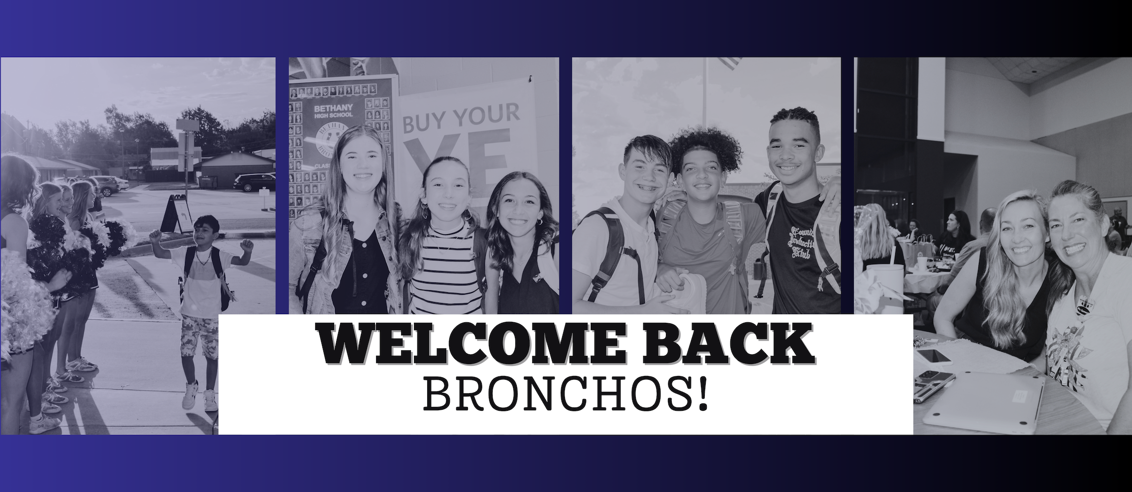 welcome back bronchos with photos of students 