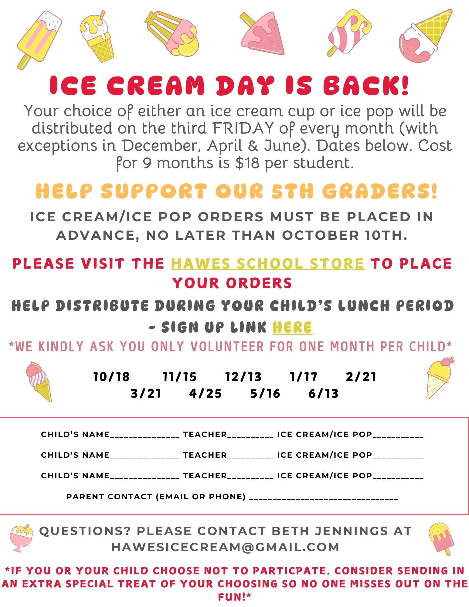 Ice Cream Day is Back - Fundraiser