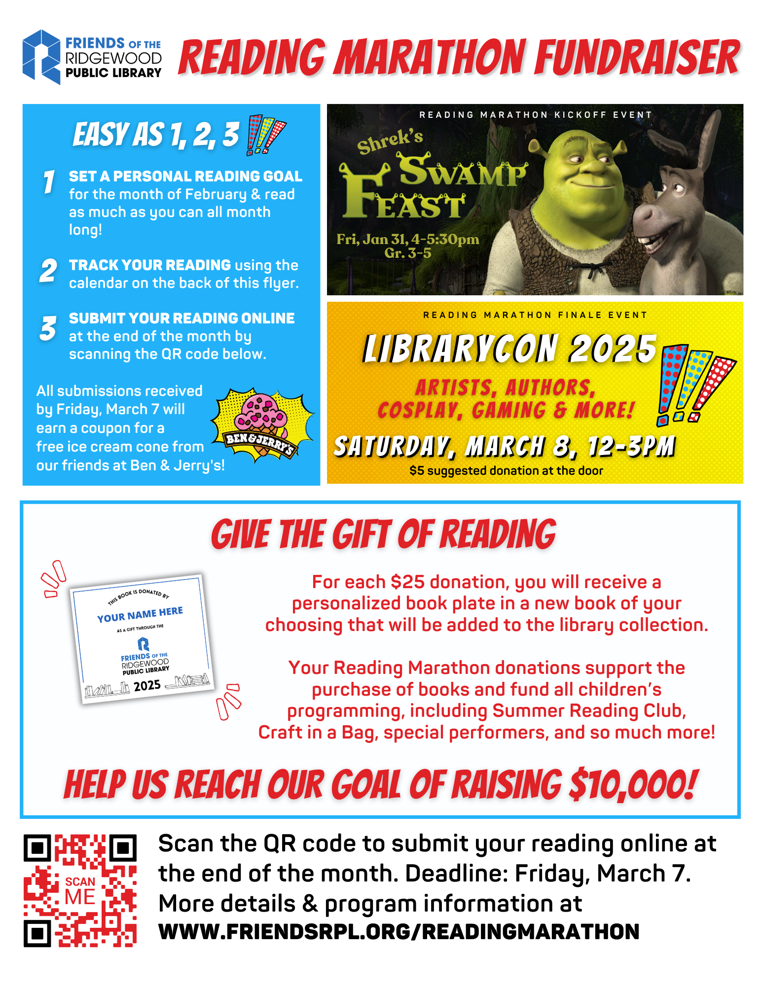 Friends of the Ridgewood Library Reading Marathon Fundraiser