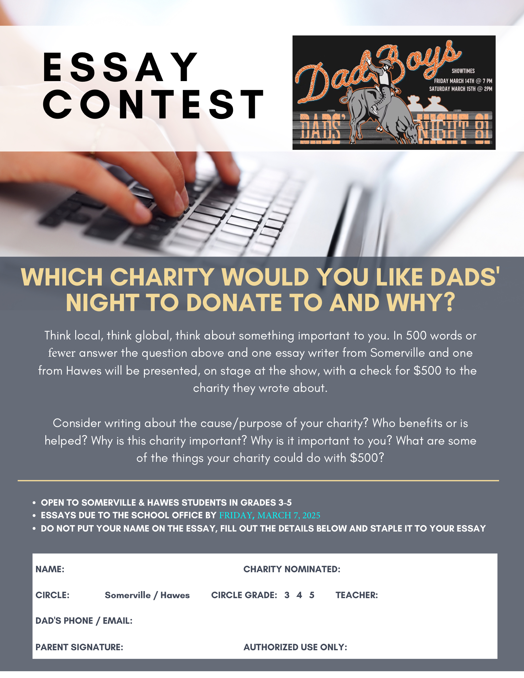 Dads Night Essay Contest