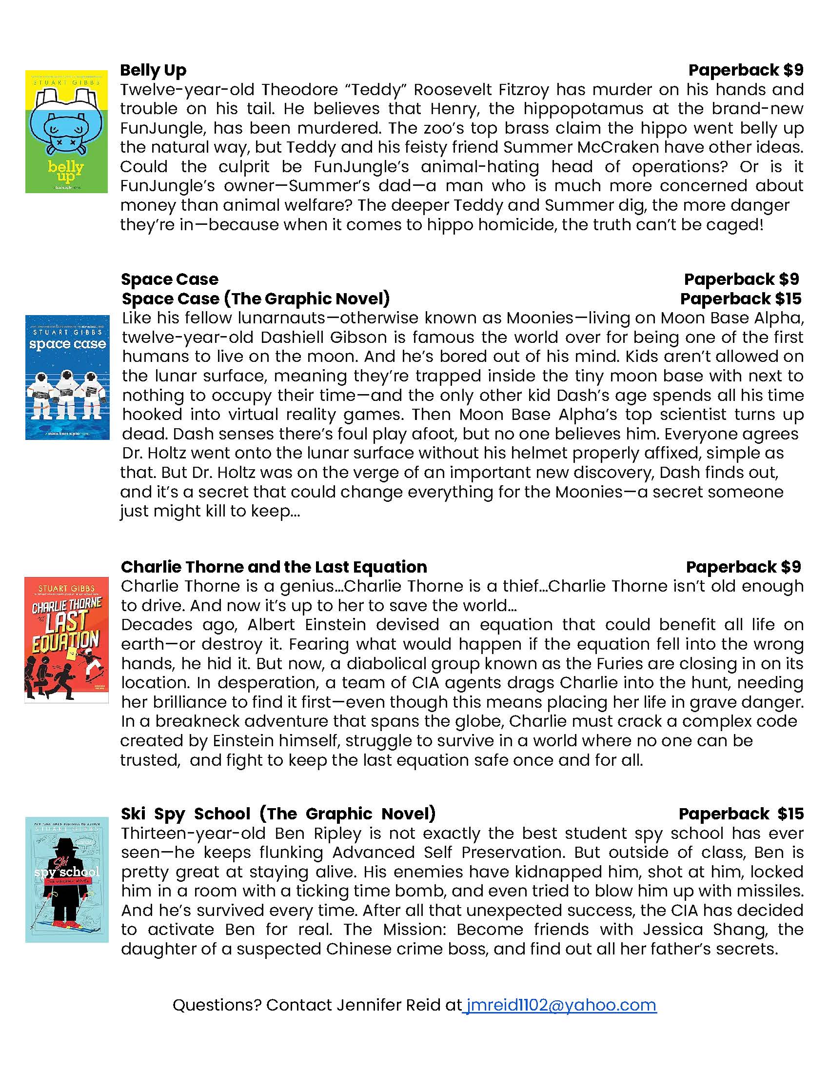 Stuart Gibbs Book Titles