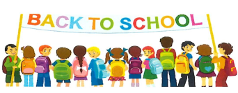 Back to school banner with students