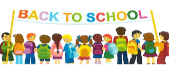Back to school banner with students