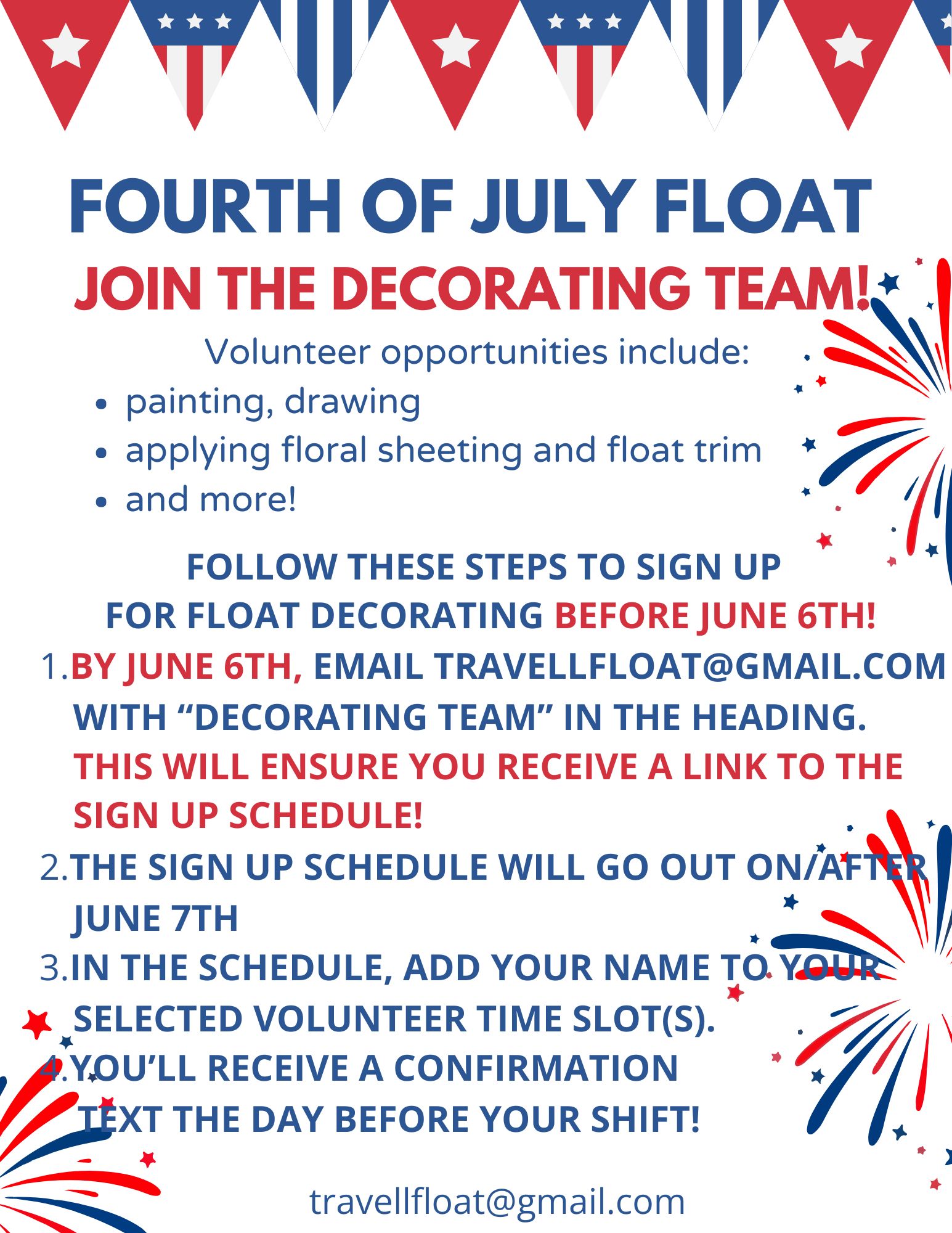July 4th Float Decorating