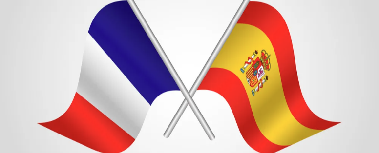 french and spanish flags