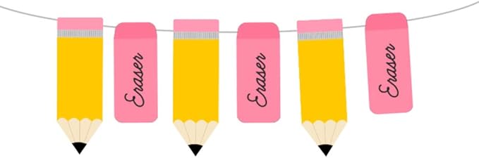 pencils and erasers