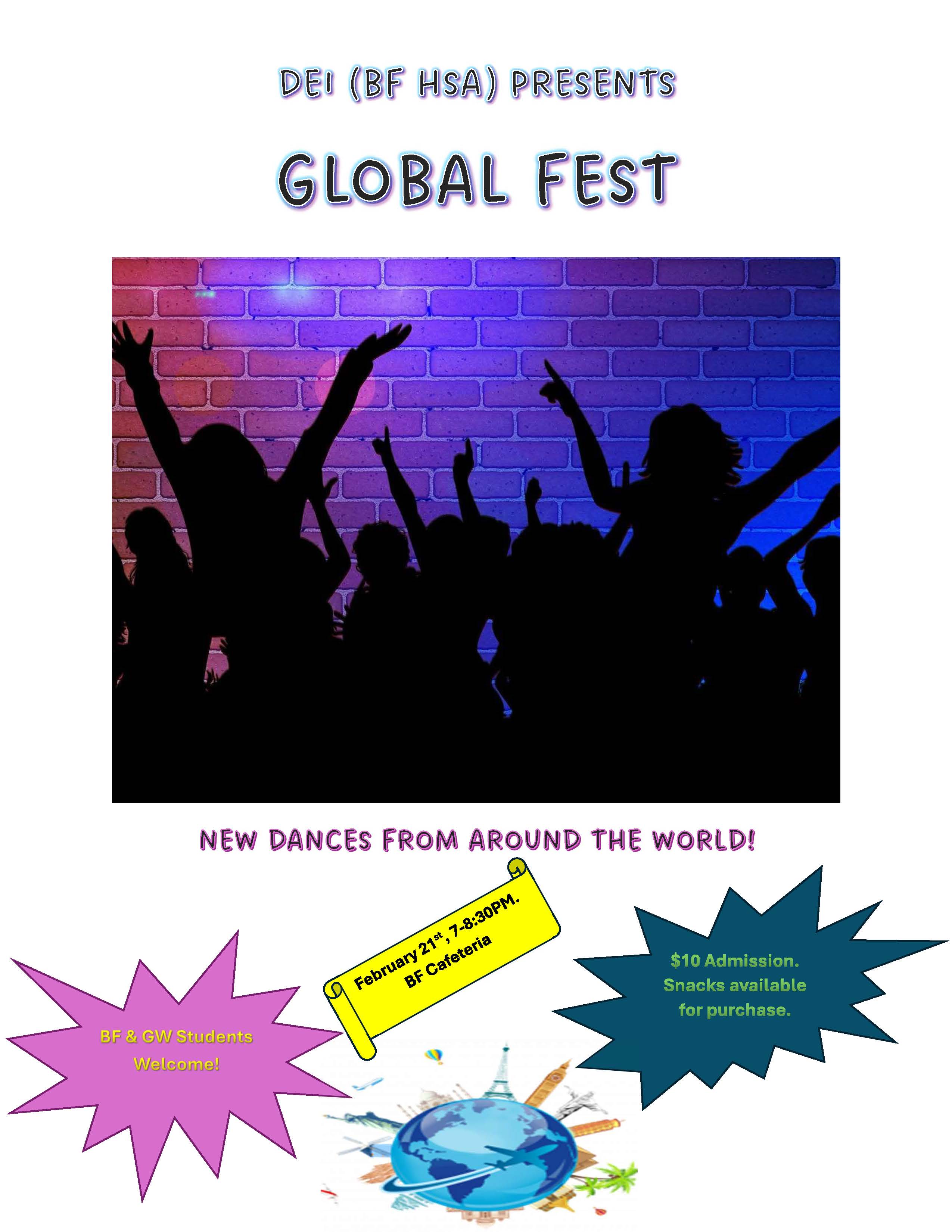 BFMS and GWMS Students - Join us at Global Fest on February 21st from 7 to 8:30pm