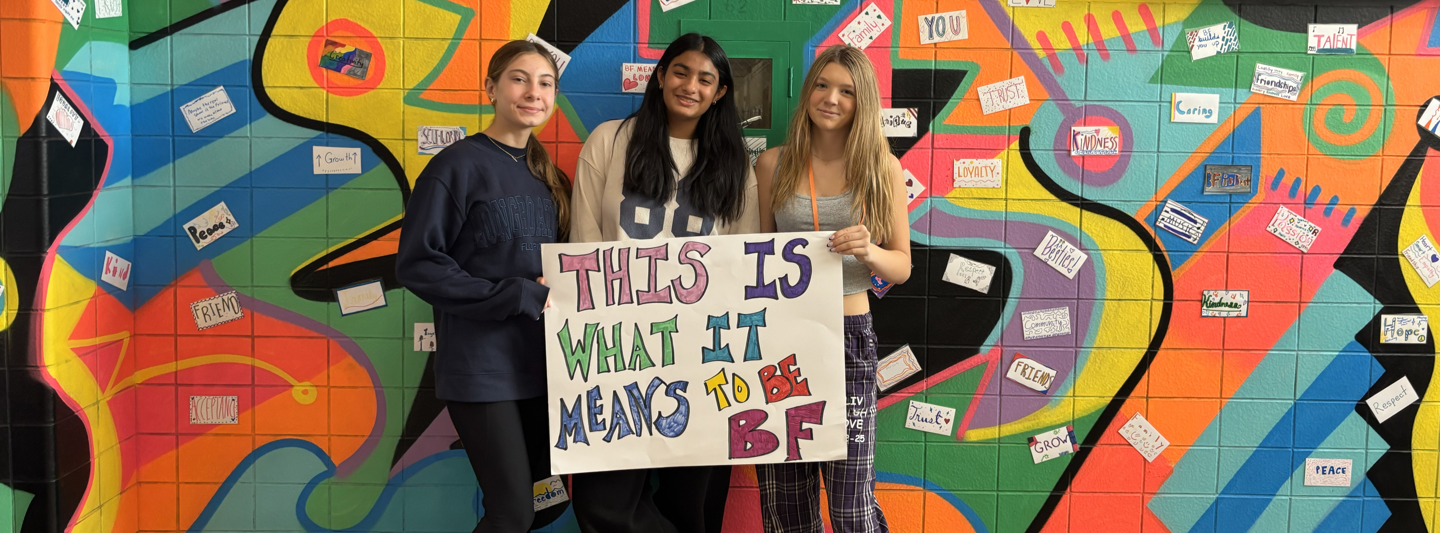BFMS Students in New Artist painted hallway