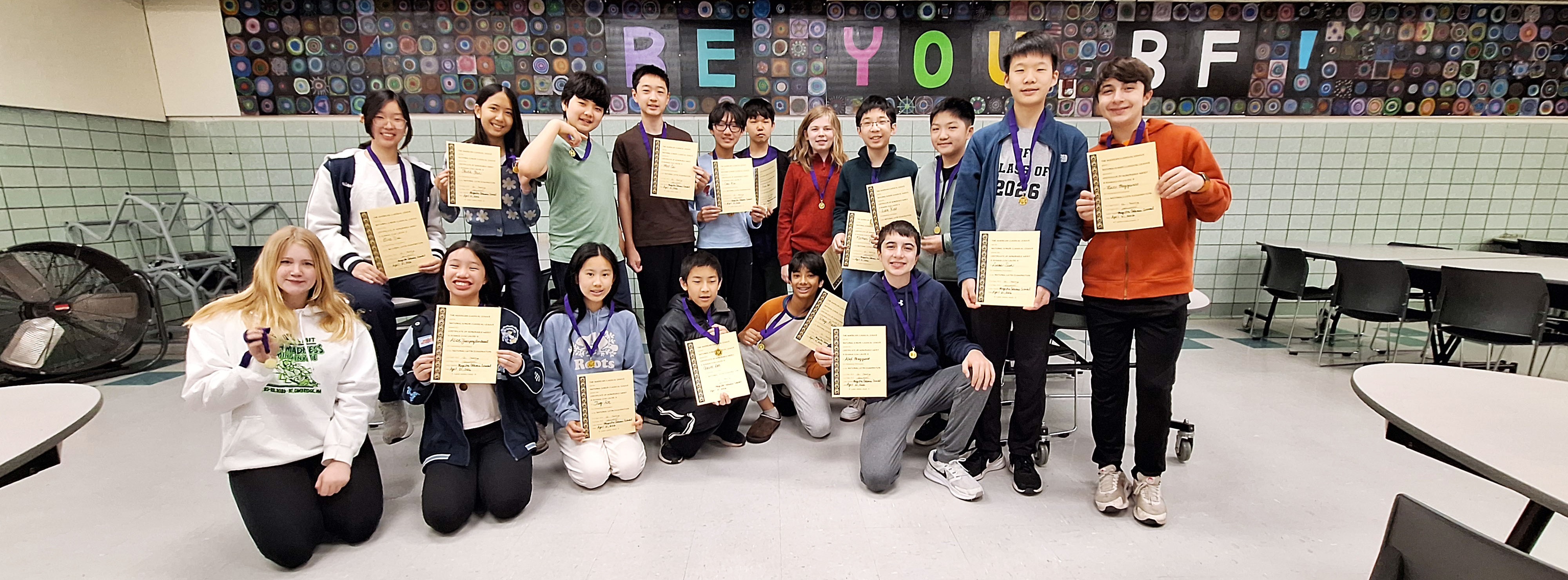 Congratulations to the BFMS 7th and 8th grade students who earned gold awards on the National Latin Exam